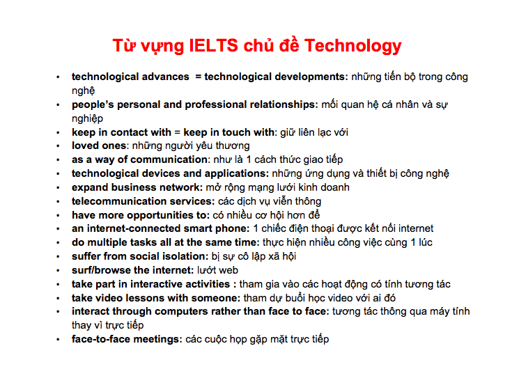 Từ vựng IELTS chủ đề Technology: Từ cơ bản đến nâng cao