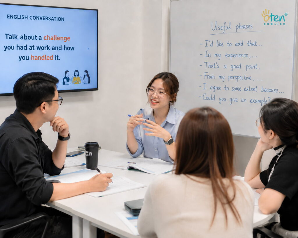 Học viên mất gốc luyện tiếng Anh giao tiếp tại Aten English